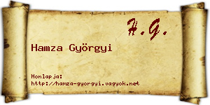 Hamza Györgyi névjegykártya