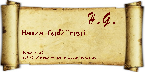 Hamza Györgyi névjegykártya